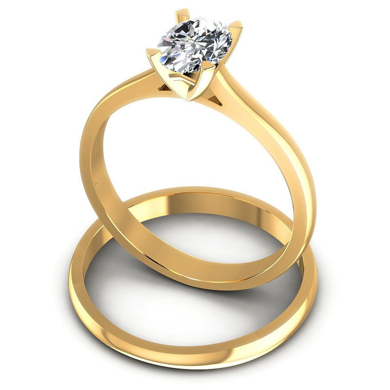 Oval Cut Diamonds Bridal Set in 14KT Rose Gold
