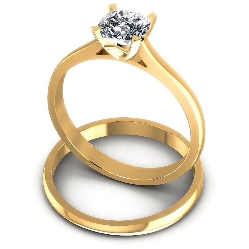 Cushion Cut Diamonds Bridal Set in 14KT Rose Gold