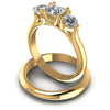 Princess And Round Cut Diamonds Bridal Set in 14KT Rose Gold