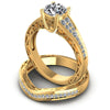 Round Cut Diamonds Bridal Set in 14KT Rose Gold
