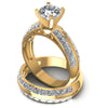Princess And Cushion Cut Diamonds Bridal Set in 14KT Rose Gold