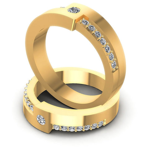 Round Cut Diamonds Wedding Sets in 14KT Rose Gold