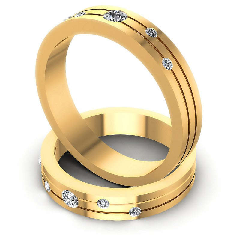 Round Cut Diamonds Wedding Sets in 14KT Rose Gold