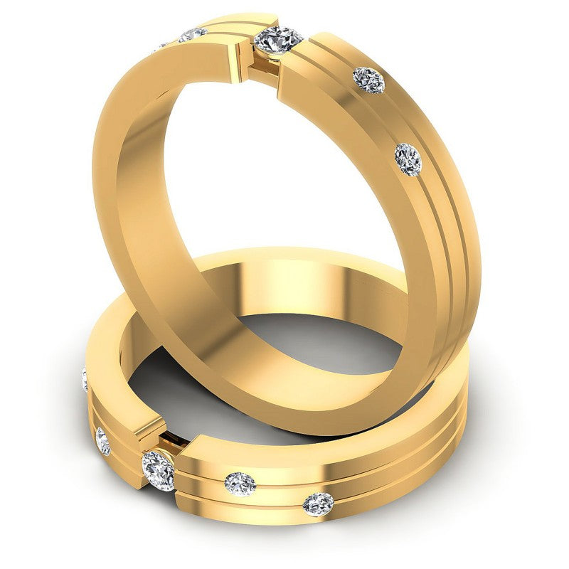 Round Cut Diamonds Wedding Sets in 14KT Rose Gold