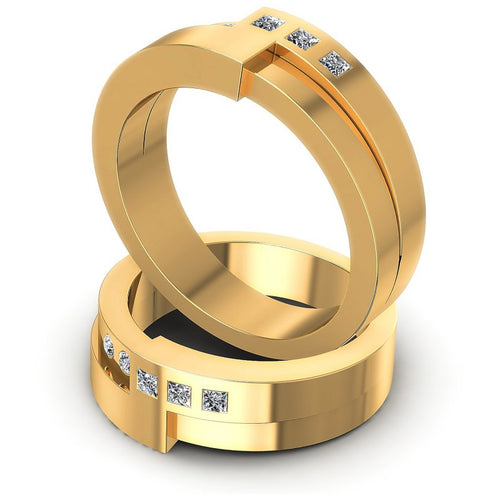 Round And Princess Cut Diamonds Wedding Sets in 14KT Rose Gold
