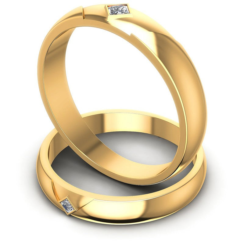 Princess Cut Diamonds Wedding Sets in 14KT Rose Gold