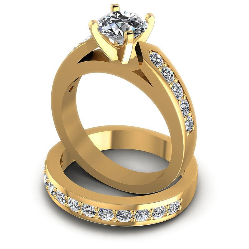 Round Diamonds 1.35CT Bridal Set in 14KT Rose Gold