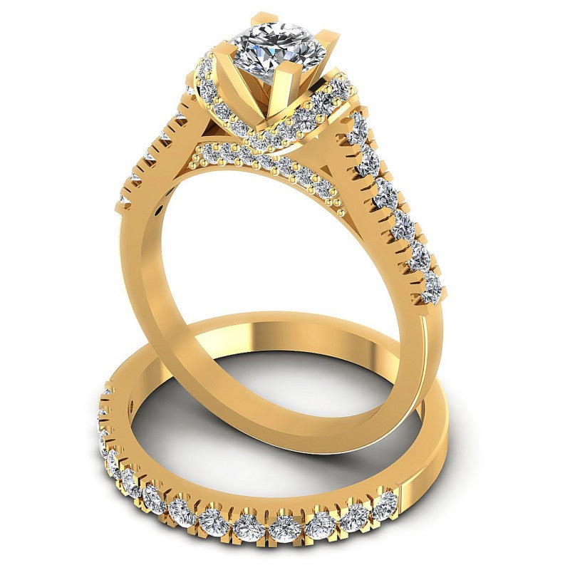 Round Diamonds 1.20CT Bridal Set in 14KT Rose Gold
