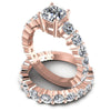 Round And Cushion Cut Diamonds Bridal Set in 18KT Rose Gold