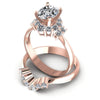Round And Cushion Cut Diamonds Bridal Set in 18KT Rose Gold