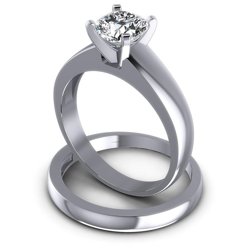 Cushion Cut Diamonds Bridal Set in 14KT Rose Gold