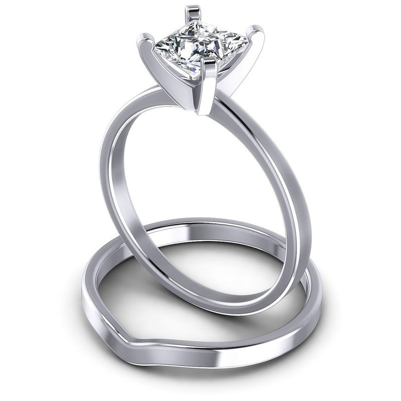 Princess Cut Diamonds Bridal Set in 14KT Rose Gold