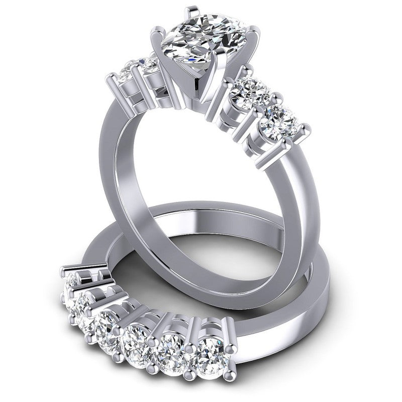 Oval Cut Diamonds Bridal Set in 14KT Rose Gold