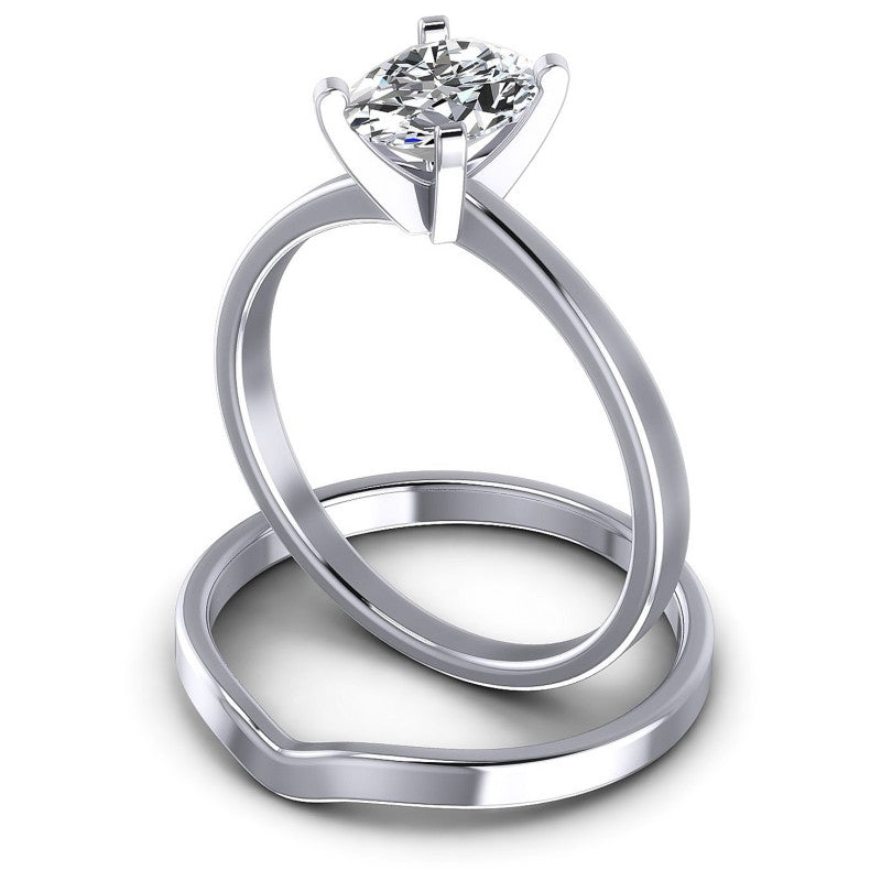 Oval Cut Diamonds Bridal Set in 14KT Rose Gold