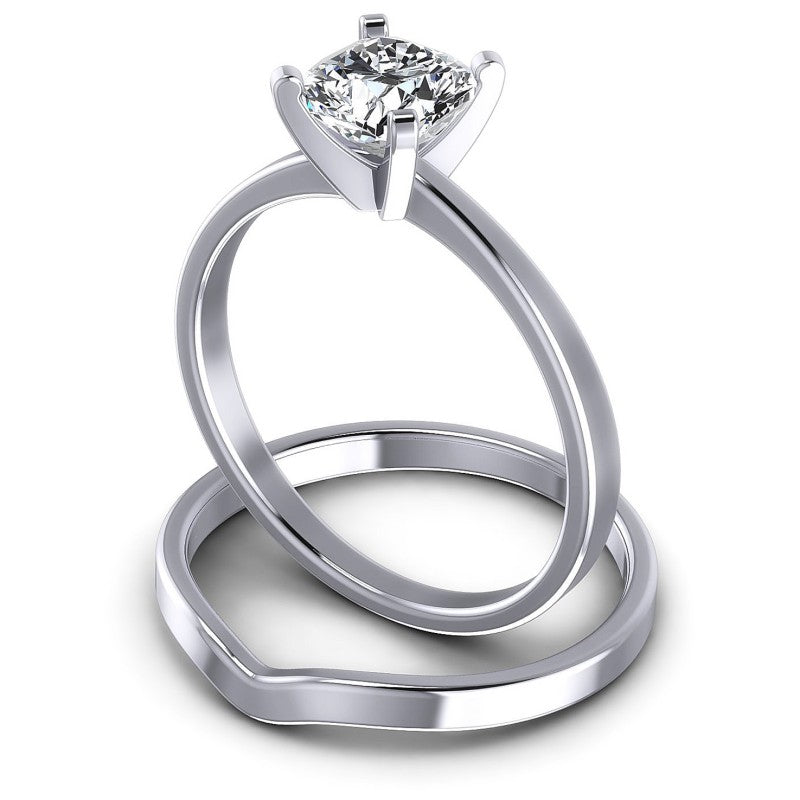 Cushion Cut Diamonds Bridal Set in 14KT Rose Gold