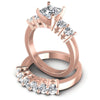 Oval And Princess Cut Diamonds Bridal Set in 18KT Rose Gold