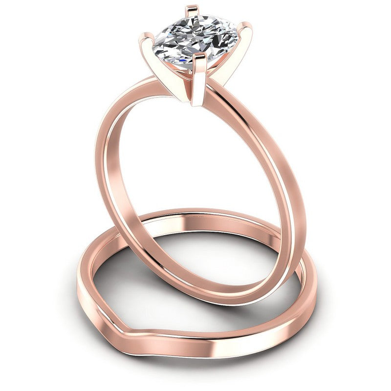 Oval Cut Diamonds Bridal Set in 18KT Rose Gold