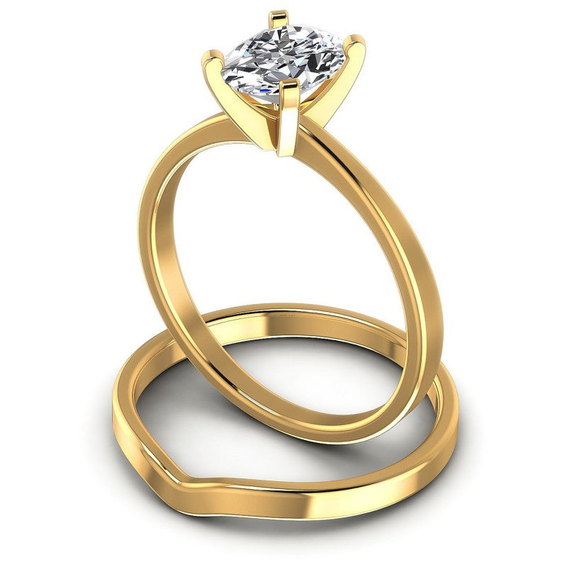 Oval Cut Diamonds Bridal Set in 14KT Rose Gold