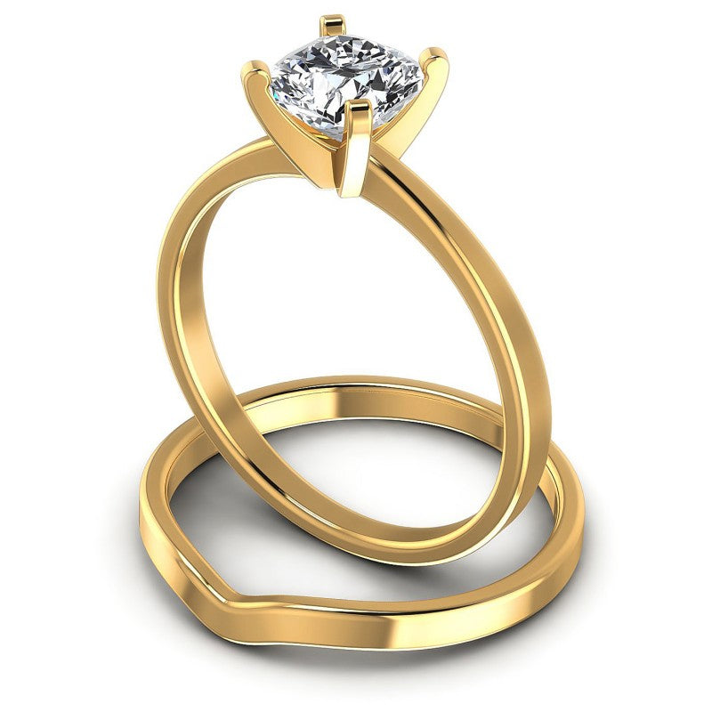 Cushion Cut Diamonds Bridal Set in 14KT Rose Gold