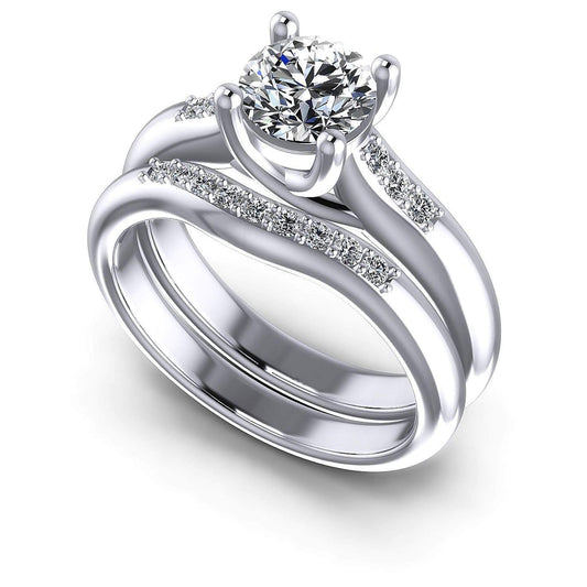 Bridal Sets 0.60-1.75CT Round Cut Diamonds
