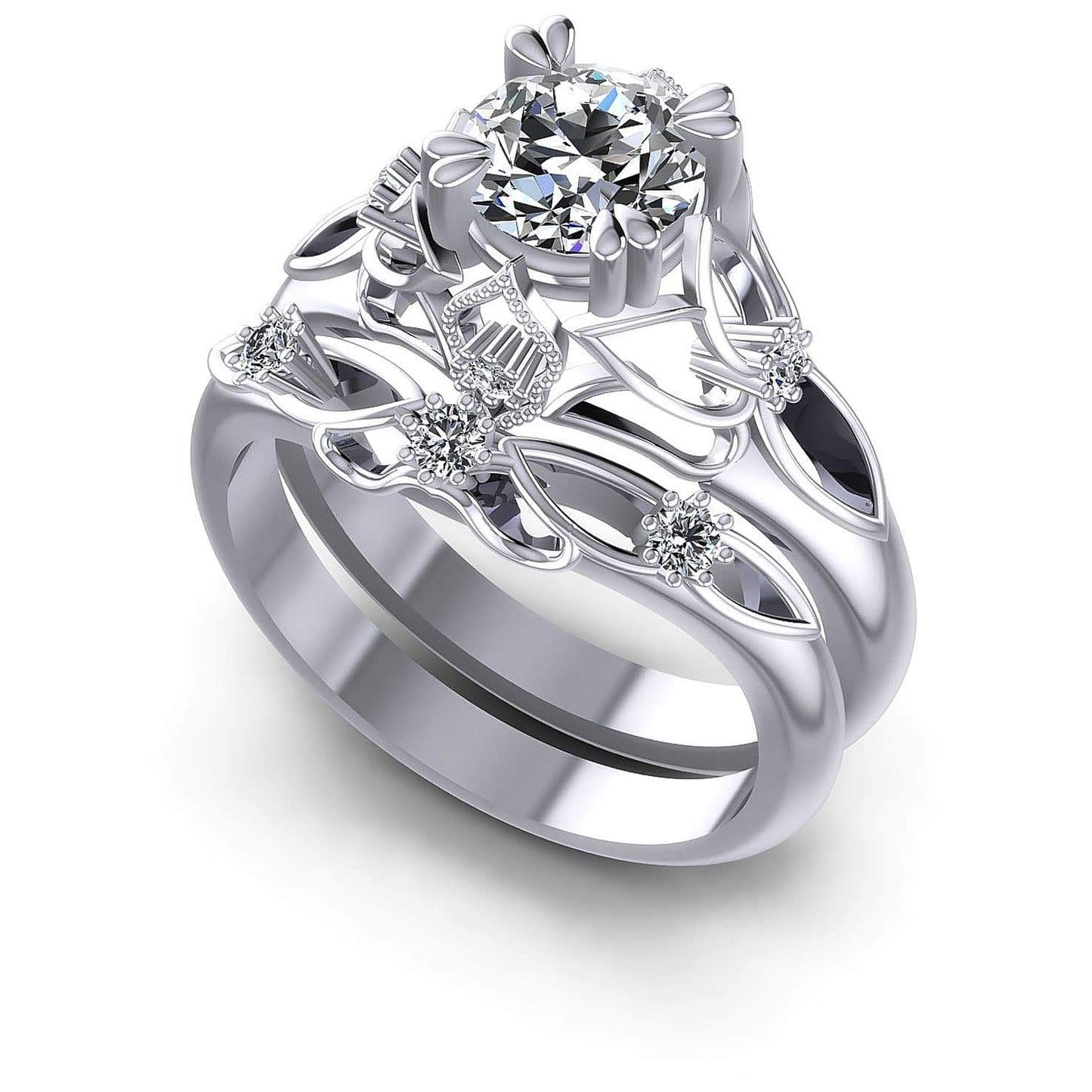 Bridal Sets 0.55-1.70CT Round Cut Diamonds