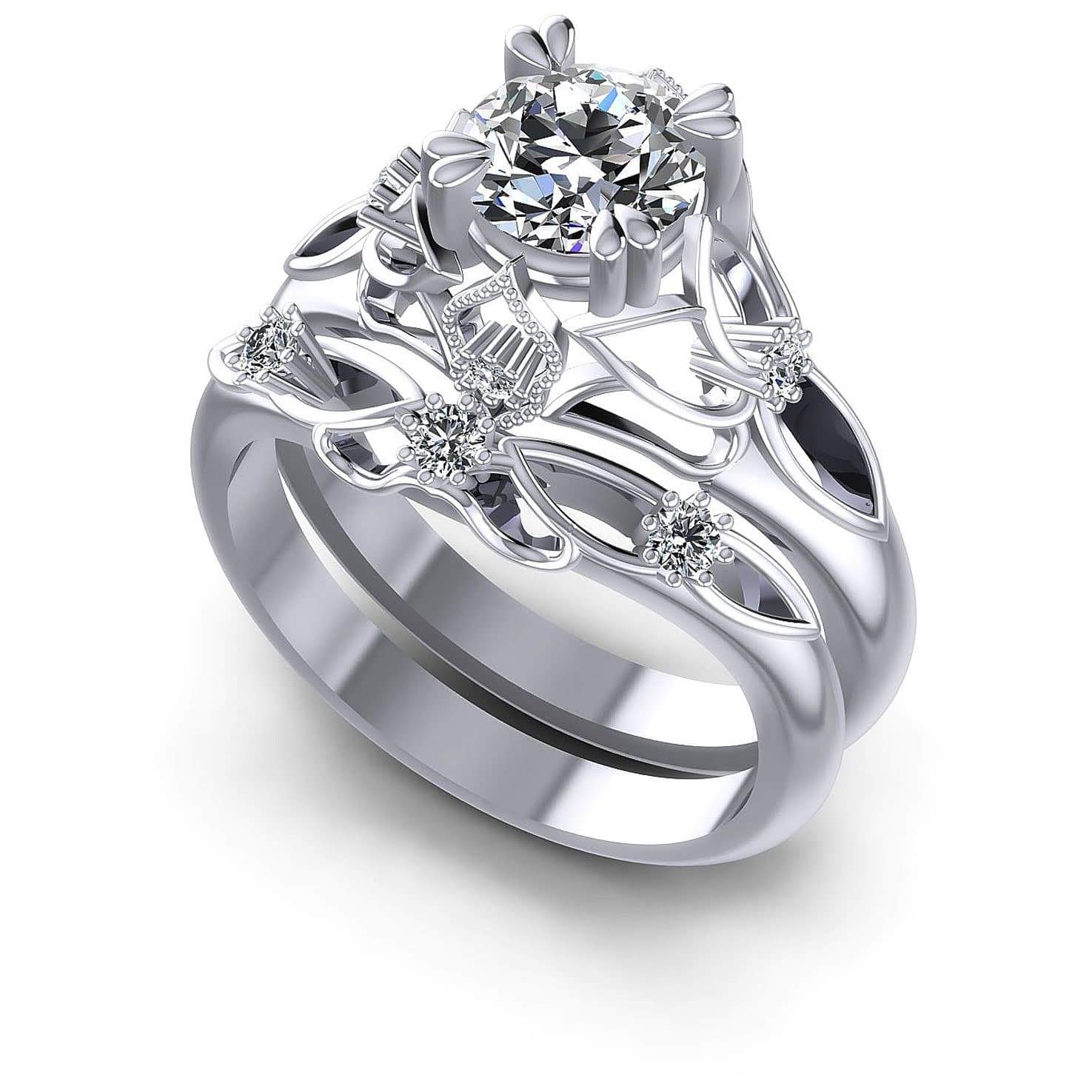 Bridal Sets 0.55-1.70CT Round Cut Diamonds