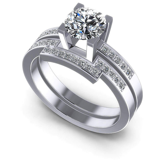Bridal Sets 0.60-1.75CT Round Cut Diamonds