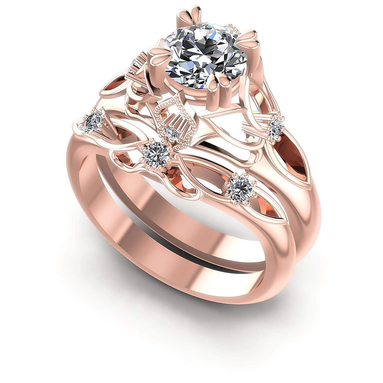 Bridal Sets 0.55-1.70CT Round Cut Diamonds