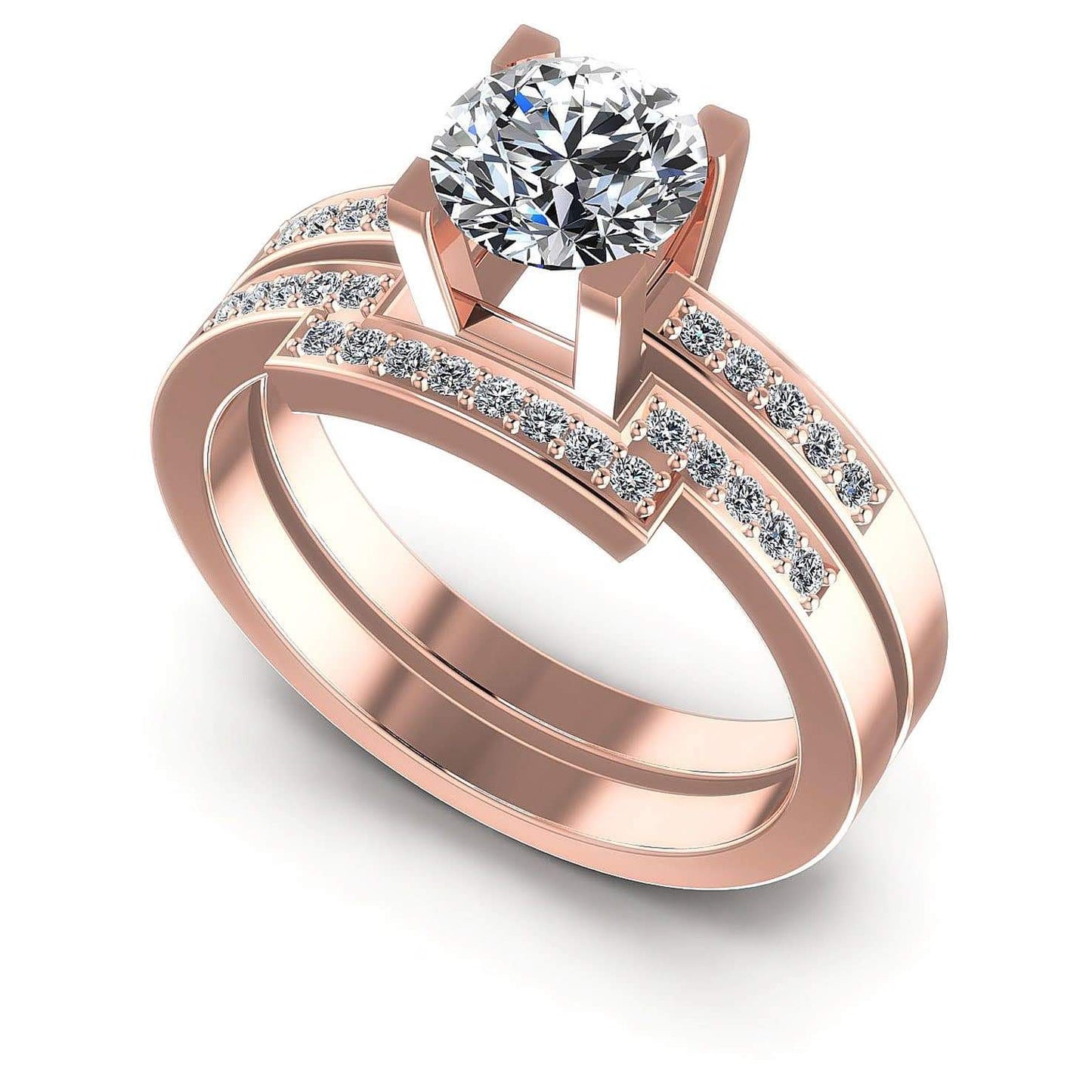 Bridal Sets 0.60-1.75CT Round Cut Diamonds