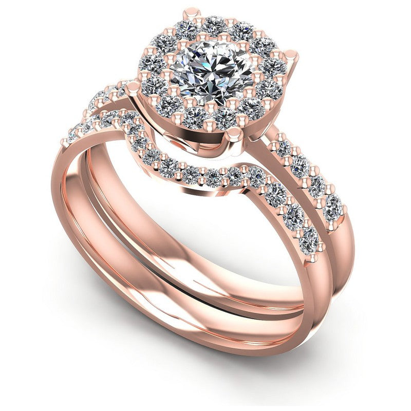 Round Diamonds 1.00CT Bridal Set in 18KT White Gold