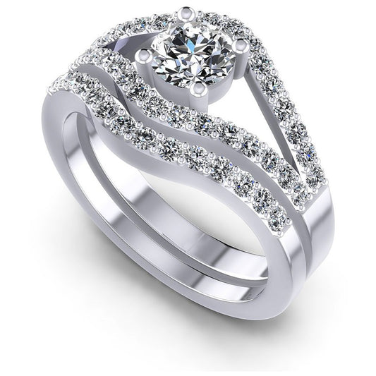 Round Diamonds 0.95CT Bridal Set in 14KT White Gold