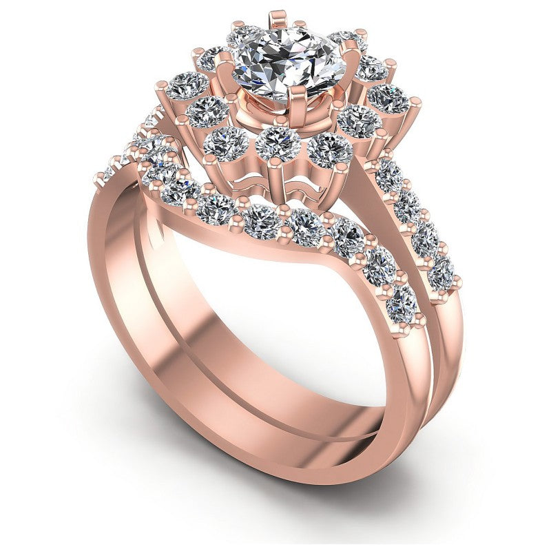 Round Diamonds 1.35CT Bridal Set in 18KT White Gold