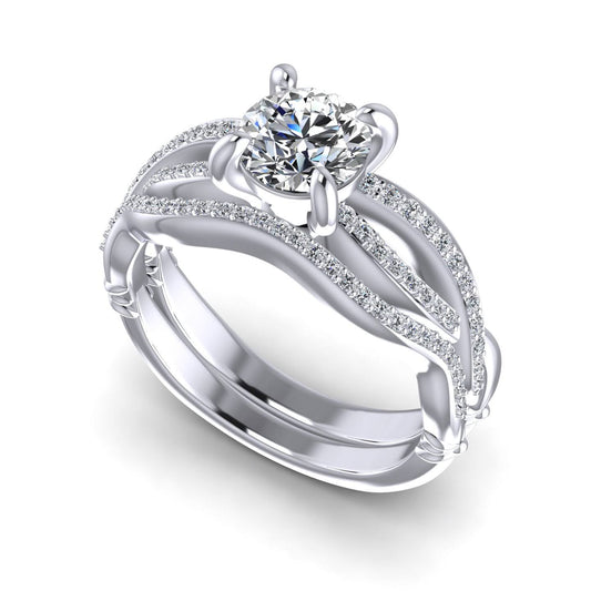 Bridal Sets 0.70-1.85CT Round Cut Diamonds