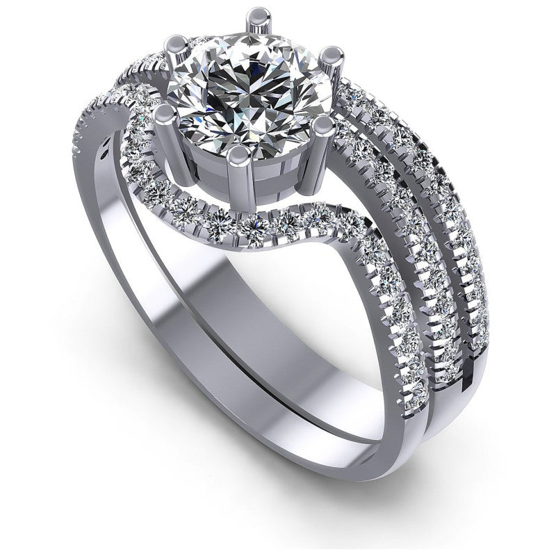 Round Diamonds 0.95CT Bridal Set in 14KT White Gold