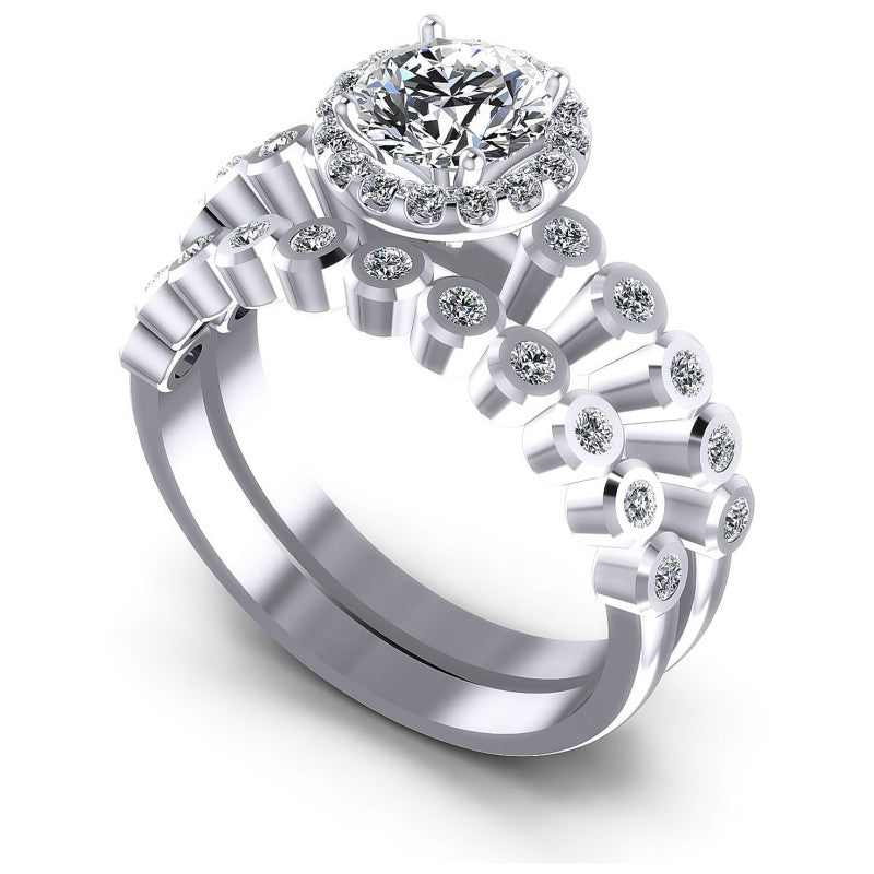 Round Diamonds 0.80CT Bridal Set in 14KT White Gold