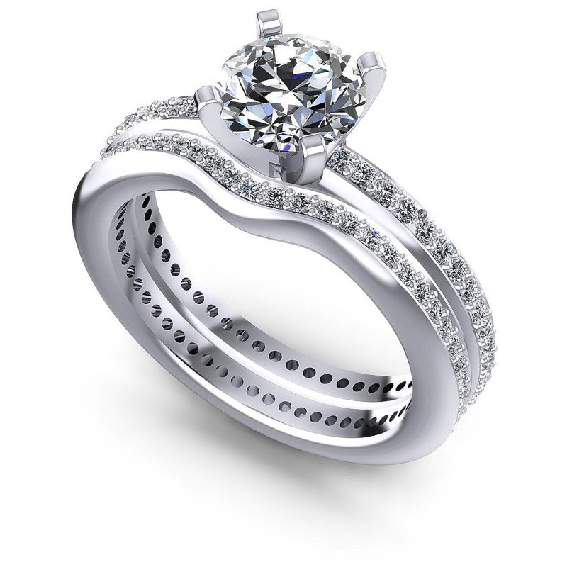 Round Diamonds 1.15CT Bridal Set in 14KT White Gold