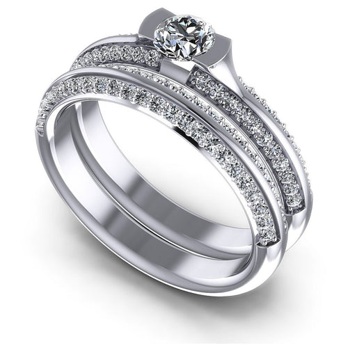 Round Diamonds 1.15CT Bridal Set in 14KT White Gold