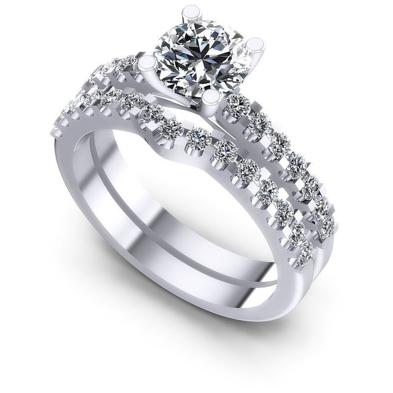 Round Diamonds 0.95CT Bridal Set in 14KT White Gold