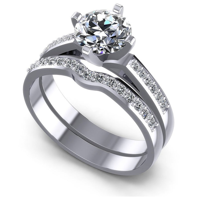 Round Diamonds 0.65CT Bridal Set in 14KT White Gold