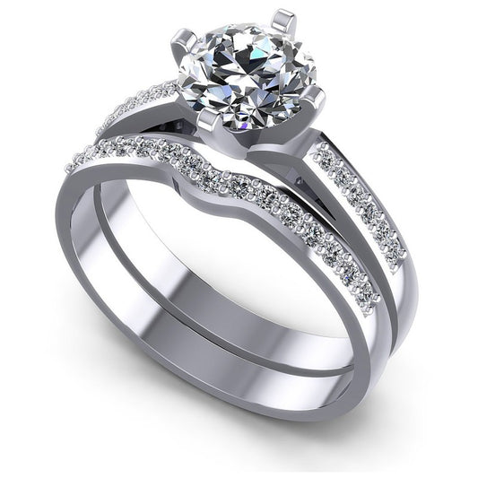 Round Diamonds 0.65CT Bridal Set in 14KT White Gold