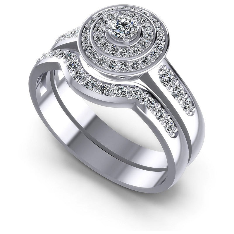 Round Diamonds 0.75CT Bridal Set in 14KT White Gold