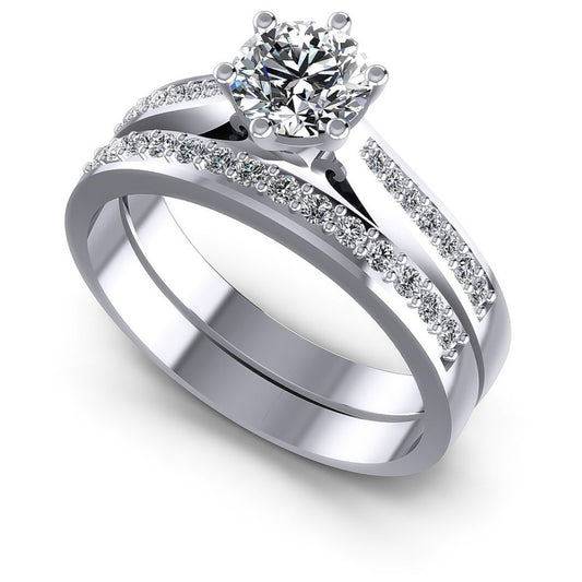 Round Diamonds 0.70CT Bridal Set in 14KT White Gold