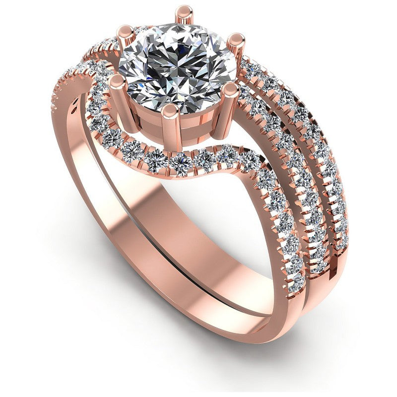 Round Diamonds 0.95CT Bridal Set in 18KT White Gold