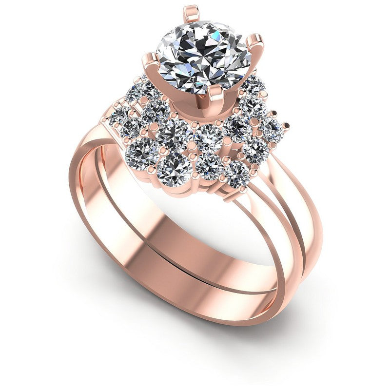 Round Diamonds 1.25CT Bridal Set in 18KT White Gold