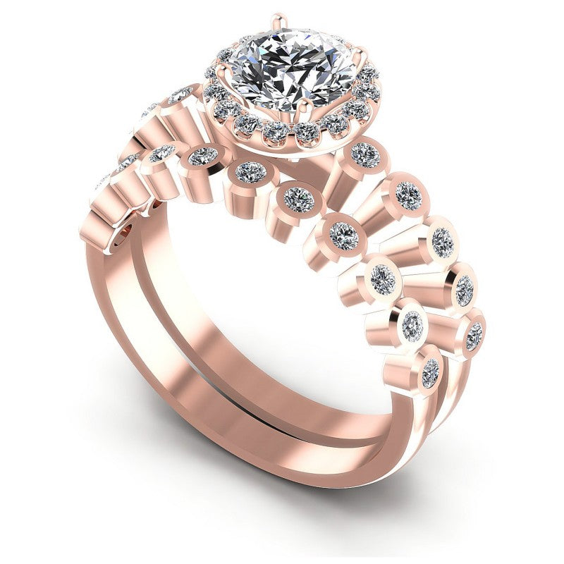 Round Diamonds 0.80CT Bridal Set in 18KT White Gold