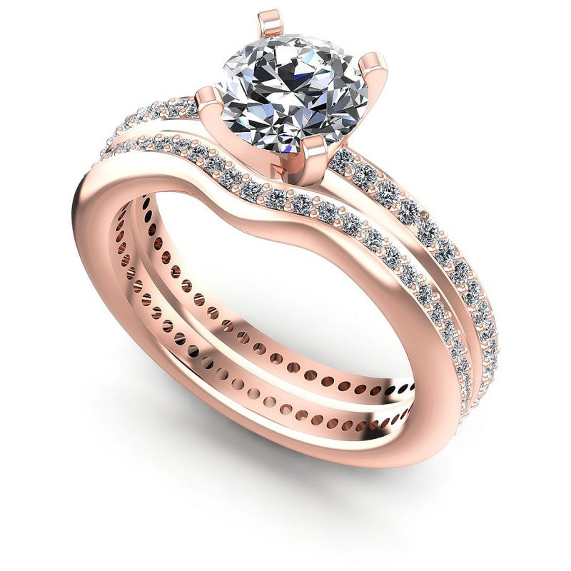 Round Diamonds 1.15CT Bridal Set in 18KT White Gold