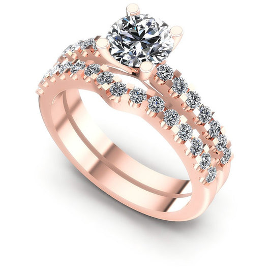 Round Diamonds 0.95CT Bridal Set in 18KT White Gold
