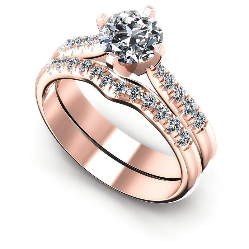 Round Diamonds 0.85CT Bridal Set in 18KT White Gold