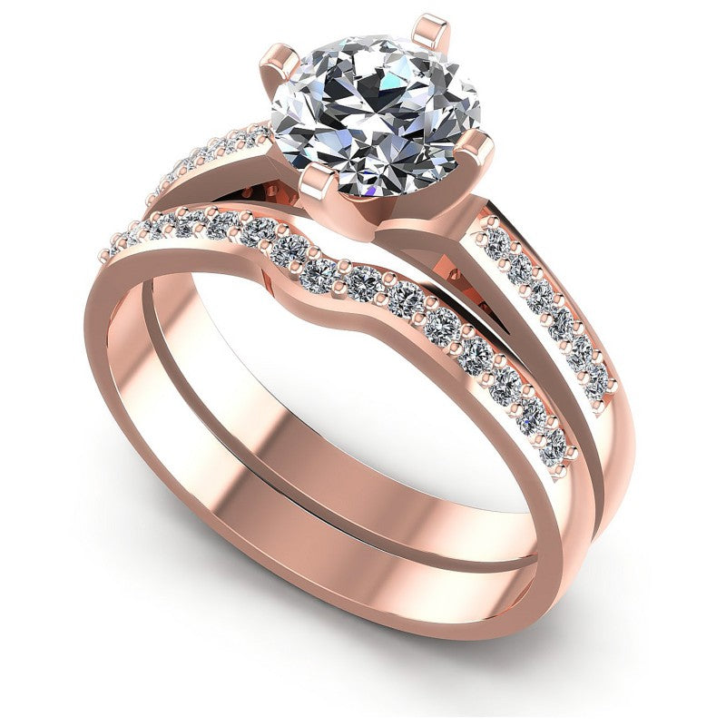 Round Diamonds 0.65CT Bridal Set in 18KT White Gold