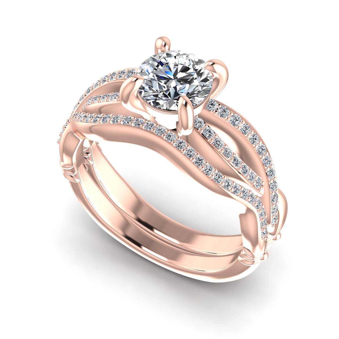 Bridal Sets 0.70-1.85CT Round Cut Diamonds